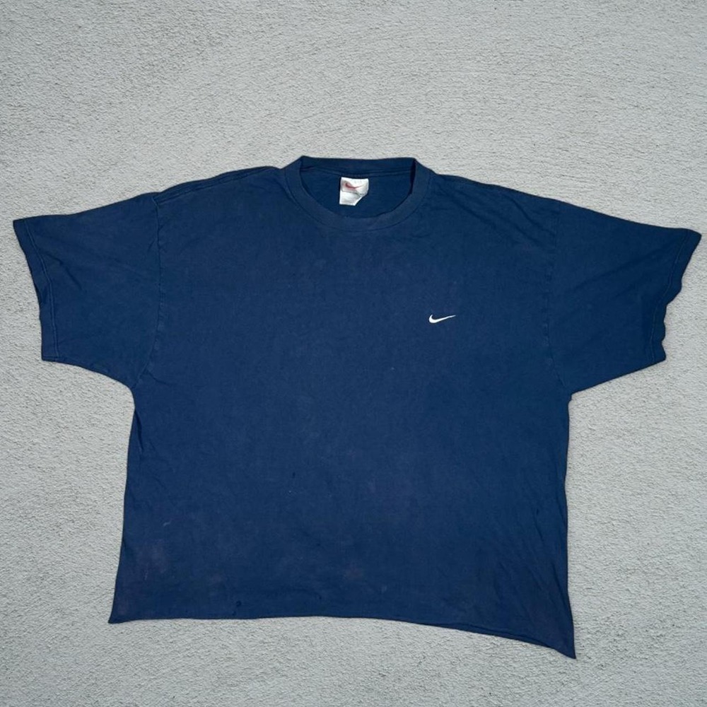 Nike Vintage 90s Embroidered Swoosh Organ Donor Graphic T-Shirt Navy Blue XL